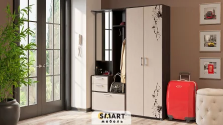 Прихожая в коридор современная Витра № 1 Венге Цаво Дуб Белфорт с рисунком