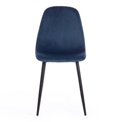 Стул БРЕЕЗЕ (мод. 4724) вельвет/металл, 44 х 53 х 87 см, Блуе (синий) ХЛР63 / черный / BREEZE (mod. Blue HLR63