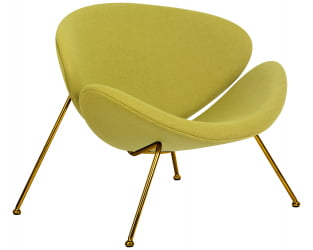 Кресло дизайнерское ДОБРИН ЕМИЛЙ (светло-зеленая ткань АФ3, золотое основание) / DOBRIN EMILY AF3,