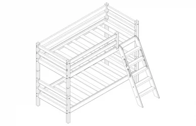 Низкая кровать Соня Вариант 12 с наклонной лестницей
