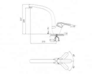 Смеситель ГРАНУЛА 2024 Базальт / GRANULA