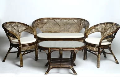 Комплект Пеланги с 2х местным диваном, подушки на молнии Пеланги 02/15-5 венге матовый / Pelangi