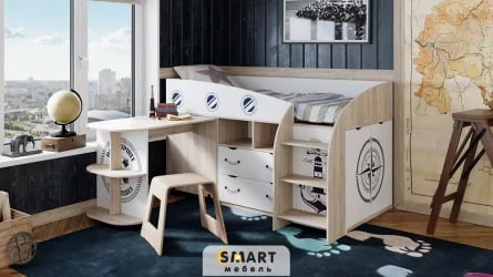 Кровать комбинированная Немо Дуб сонома/Белый