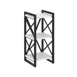 Стеллаж на регулируемых опорах - 3 полки ЛОФТ ВР.Л-МСТ.О-3.4 Металл черный Белый Бриллиант / LOFT VR.L-MST.O-3.4