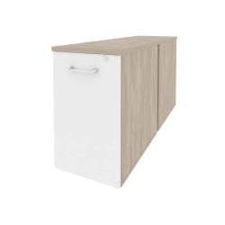 Тумба двойная низкая выдвижная приставная / опорная ОНИКС О.ВТПО-2.7 Дуб Аттик/Белый / ONIX O.VTPO-2.7