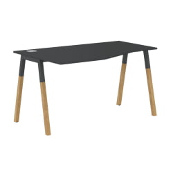 Стол эргономичный левый Форта ФCТ 1367 Л Черный графит Дуб Гамильтон / Forta FCT L