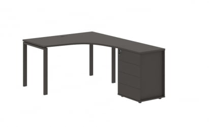 Стол эргономичный с тумбой правый ЕДИС ЕУCЕТ 1318 Р Мокко / EDIS EUCET R