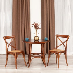 Стол деревянный ТХОНЕТ (мод.Т9152) дерево вяз, 80х75 см, Темный Орех (№5) / THONET (mod.T9152)