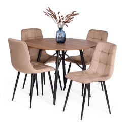 Стул CХИЛЛЙ (мод. ДЖСC-220) Велюр/металл , 44,5х52,5х88 см, Беиге (бежевый) ХЛР8 / черный / CHILLY (mod. JSC-220) Beige HLR8