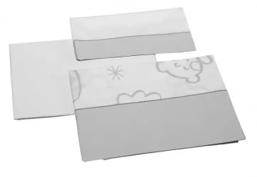 Детский комплект постельного белья Микуна Долсе Лусе 3 предмета 120кс60 ТКС-821 Грей / Micuna Dolce Luce 120x60 TX-821 Grey