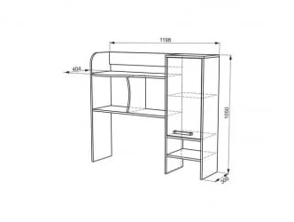 Надстройка стола компьютерного 1200 Лайт-1 модуль 01 Дуб сонома/Белый