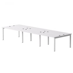 Бенч-система на 6 мест на металлокаркасе, опоры 90 гр Еверпроф ЕВО 254С218 Белый / Everprof EVO 254S218