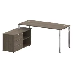 Стол рабочий руководителя с опорной тумбой левый МЕТАЛ СЙСТЕМ ДИРЕCТ БГ.СРТ-4.7 Л Вяз Благородный / METAL SYSTEM DIRECT