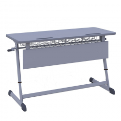 Парта двухместная НОМАД В с ручной регулировкой высоты (рост 4-6) Зеленый/Серый / NOMAD V