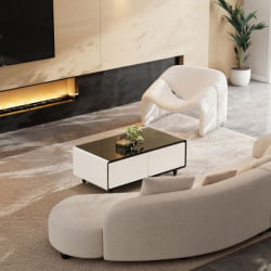 Умный кофейный столик с холодильником ЕУРЕКА ТБ135, Вхите+Блаcк / EUREKA TB135, White+Black