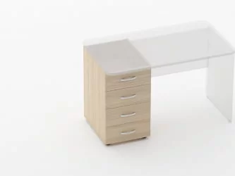 Тумба встраиваемая в стол на 4 ящика Глассй 3.12.10 Туя / Glassy