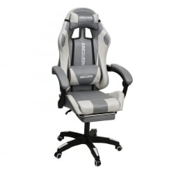 Кресло 907 КИНГКУЕЕН, замша, цвет серый с массажем, арт 907-Дэрк-Грей / KINGQUEEN, 907-Dark-Grey