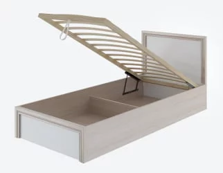 Кровать с подъемным механизмом Остин Модуль №22 Ясень шимо светлый/белый