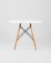 Детский маленький стол Еамес ДСВ белый, ножки массив бука / Eames DSW