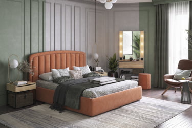 Пуф Рони 2 ПМ-001.2 персик (велюр) / PM-001.2