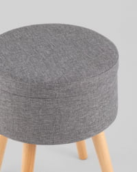 Пуф с ящиком Сторе Воодй рогожка серая / Store Woody