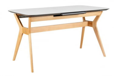 Стол раскл. Нарвик Гласс 120-150 Аутоматиc Натур/Лигхт матте гласс / Glass Automatic Natur/Light matte glass