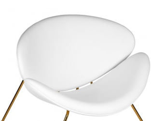 Кресло дизайнерское ДОБРИН ЕМИЛЙ (белый винил ЙП17, золотое основание) 2 шт / DOBRIN EMILY YP17,