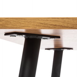 Обеденный стол ПЛУТО ЛДСП/металл, 120кс80кс77 см, Дуб вотан/Черный / PLUTO 120x80x77