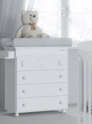 Комод Микуна Валентина пеленальный Б-970 вхите матрасик старс грей / Micuna Valentina B-970 white stars grey
