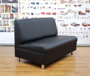 Диван офисный Клерк 9 двойная без подлокотников черный Екотекс 3001 / Ecotex