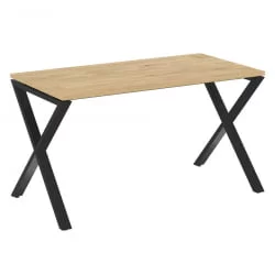 Стол рабочий ЛОФТ ВР.Л-СРКС-3.7 Металл черный Тиквуд светлый / LOFT VR.L-SRX-3.7