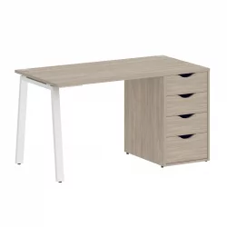 Стол письменный ХОМЕ ОФФИCЕ ВР.СП-3-138.4.А Дуб Наварра/Белый металл / HOME OFFICE VR.SP-3-138.4.A