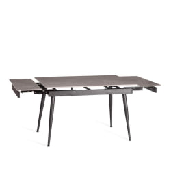 Раздвижной стол Лорд Грей/Лорд Грей столешница керамика (матовая) /опоры металл, светло-серый/черный, (120+30+30)кс80кс75 см / Lord Grey/Лорд (120+30+30)x80x75