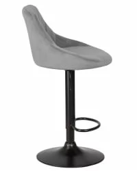 Стул барный ДОБРИН ЛОГАН БЛАCК Серый велюр МДЖ9-75 / DOBRIN LOGAN BLACK MJ9-75