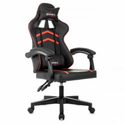 Кресло компьютерное БРАБИКС Шоотер ГМ-123, 2 подушки, экокожа, черное/красное / BRABIX Shooter GM-123,