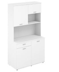 Офисная мини-кухня с ящиком Сигма СГ.1002.ВХ.ВХ Белая / Sigma SG.1002.WH.WH