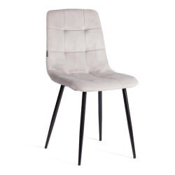 Стул CХИЛЛЙ (мод. ДЖСC-220) Велюр/металл , 44,5х52,5х88 см, Лигхт грей (светло-серый) ХЛР14 / черный / CHILLY (mod. JSC-220) Light grey HLR14