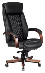 Кресло руководителя Бюрократ Т-9924ВАЛНУТ/БЛАCК / T-9924WALNUT/BLACK