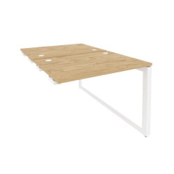 Стол-приставка двойной на О-образном м/к к опорым элем. ОНИКС О.МО-Д.СПР-1.7 Тиквуд Светлый/Белый / ONIX O.MO-D.SPR-1.7