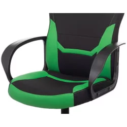 Кресло компьютерное БРАБИКС Алпха ГМ-018 Черное/зеленое / BRABIX Alpha GM-018