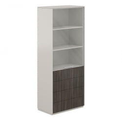 Шкаф высокий Атлас НЗ-0302.ГС.БТ Серый камень Бренсон Трюфель / Atlas NZ-0302.GS.BT