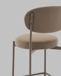 Стул Полубарный Бриф ДД ПБ велюр капучино каркас капучино муар / DD