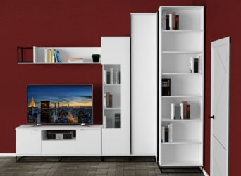 Полка в гостиную Ситй средняя белый / City