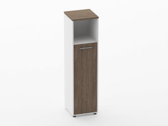 Шкаф 3 узкий закрытый с нишей Дека 10.16.13Пр Дуб Верцаска/Белый / Deka