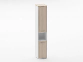 Шкаф 5 узкий закрытый, с нишей Дека 10.23.15Л Туя/Белый / Deka