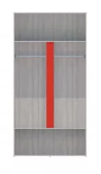 Шкаф двустворчатый с ящиками Палермо Юниор 07 Белый глянец Ясень шимо светлый Красный