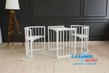 Детская кровать-манеж Меррй Хаппй 01 Белая / Merry Happy