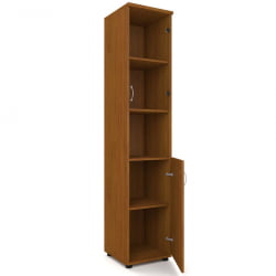 Шкаф для документов узкий с тонированными стеклами Р.П-4СТ Крафт белый