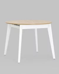 Раздвижной овальный стол Рондо 100-135 Дуб/белый / Rondo