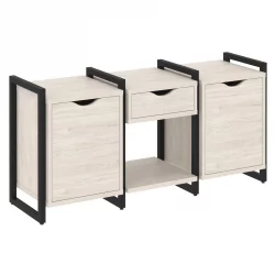 Тумба на регулируемых опорах наборная. Вариант №7 ЛОФТ ВР.Л-ТН-7.О Металл черный Денвер светлый / LOFT VR.L-TN-7.O